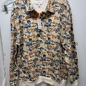 Rowing Blazers Beige & Navy Camo Quarter-Zip Pullover